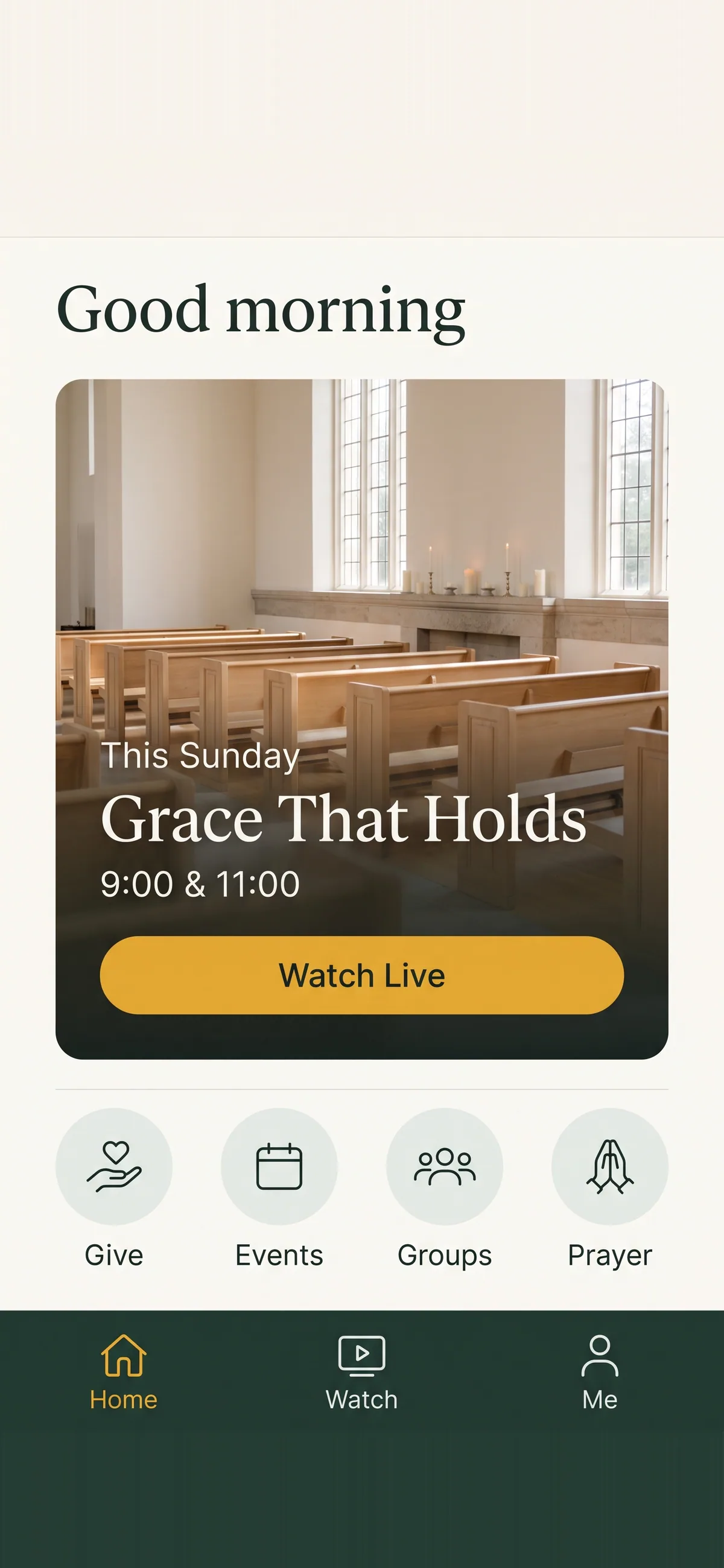 Concept design: the matching church app